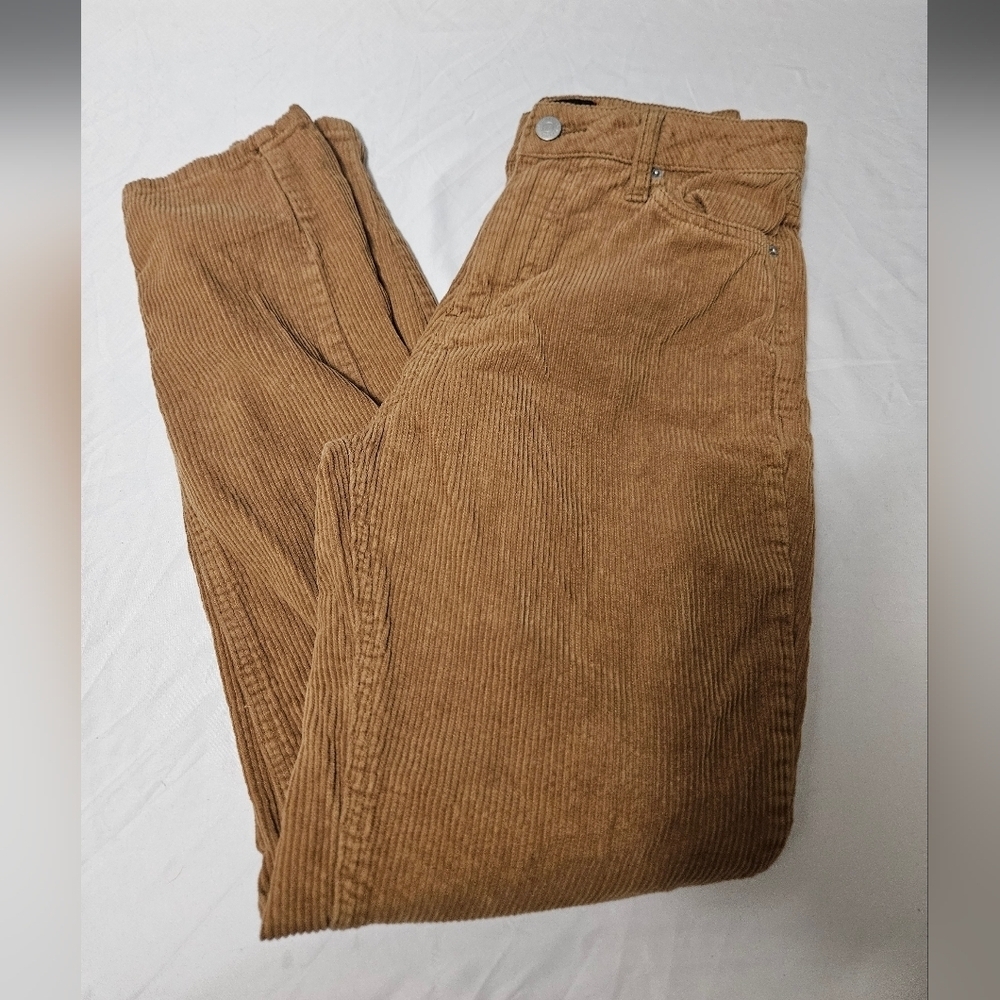 BDG Urban Outfitters Tan Corduroy Mom High Rise Pants Womens 25 100% Cotton!